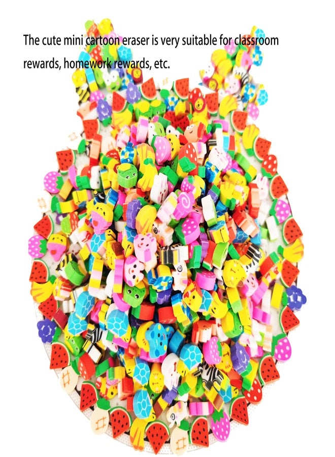 Jsehchya 300PCS Mini Fun Erasers for Kids Bulk,Cute Assorted Novelty Pencil Erasers Desk Pets for Kids Party Favors School Student Prizes Gift(300Fruit&Animal) - Image 5